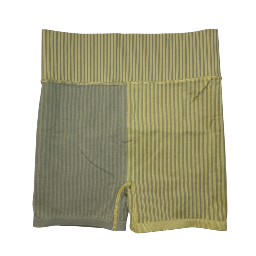 Free People Movement Yellow/Grey Striped Biker Shorts Size M/L Desert Combo - Picture 3 of 5